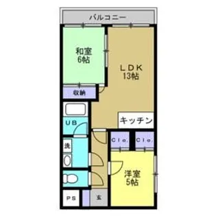 2LDKの間取り画像