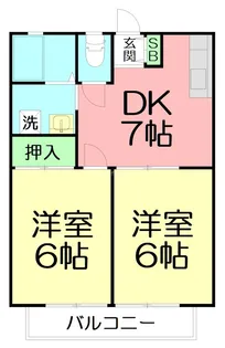 台河原ハイツ【2階】の間取り