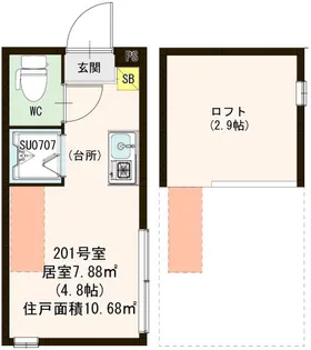 セントラルテラス町屋【2階】の間取り