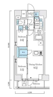 東京都北区中里1【マンション】の間取り