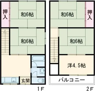 大阪府交野市私部1【一戸建】の間取り