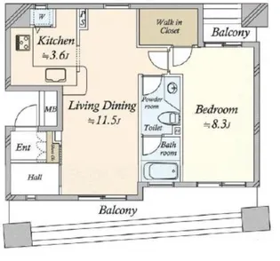 ジェイパーク芝浦ベイサイドスクエア【6階】の間取り