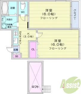 フォレストパーク台原【2階】の間取り
