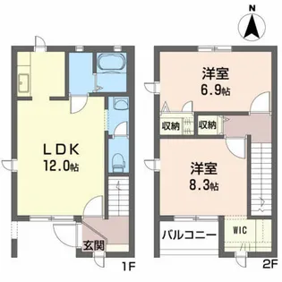 パルモ富田【1階】の間取り