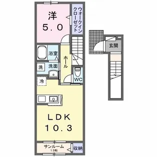 ハミルトン・A【2階】の間取り