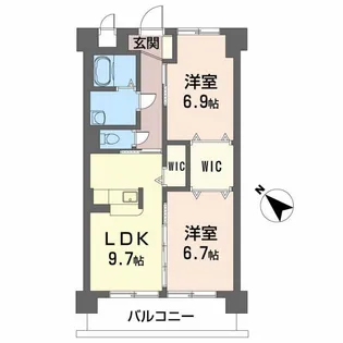 ブルースカイマンションVII【4階】の間取り