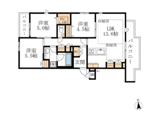 千葉県流山市南流山6【マンション】の間取り