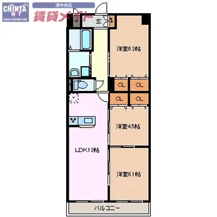 ラフィネ上浜【4階】の間取り