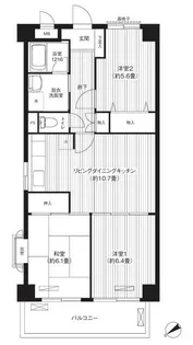 レジデンス雅鷺【3階】の間取り