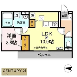 プランドール流川【1階】の間取り