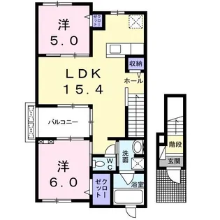 広島県福山市駅家町大字下山守【アパート】の間取り