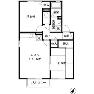 ロイヤルガーデン A【2階】の間取り