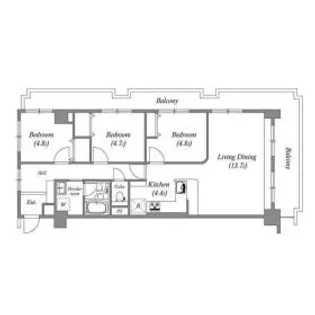 レジデンス多摩川西六郷【9階】の間取り