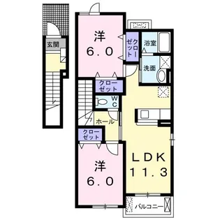 ソラボレA【2階】の間取り