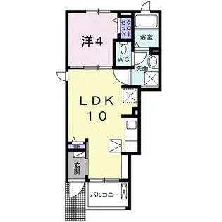 ジェルメ東狭山ヶ丘II【1階】の間取り
