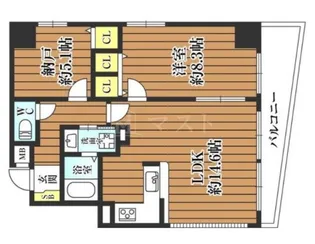 シャルマンフジリッツ南堀江【4階】の間取り