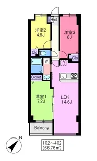 アルティザン平井【4階】の間取り