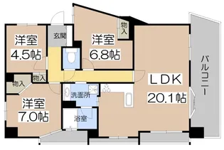 カスタリア阿倍野【8階】の間取り