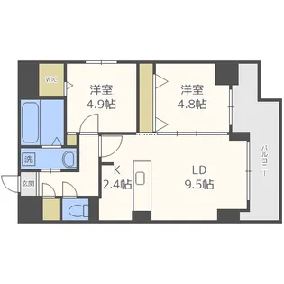 北海道札幌市中央区南十四条西9【マンション】の間取り