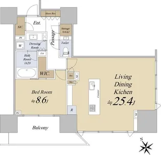 東京都渋谷区恵比寿1【マンション】の間取り