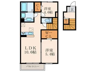 福岡県北九州市小倉南区上石田3【アパート】の間取り