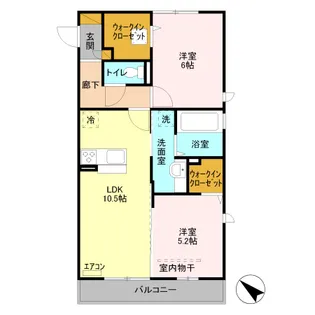 イルソーレ吉川美南 ロッソ【2階】の間取り