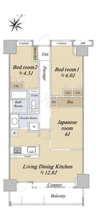 多摩川グリーンスクエア【10階】の間取り