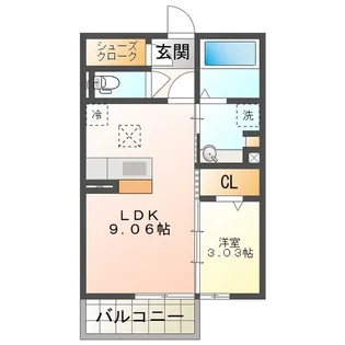 グリーンティアB【1階】の間取り