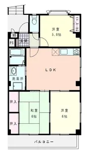 パーシモン長町【3階】の間取り