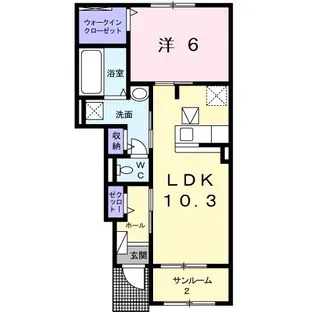 GUELL GARDEN II【1階】の間取り