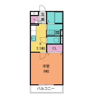 ヴェルデュール【1階】の間取り