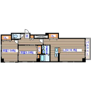 布袋屋マンション【8階】の間取り