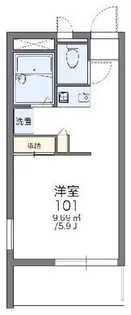 レオパレスさいわい【1階】の間取り