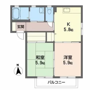 ベネディクトゥA【1階】の間取り