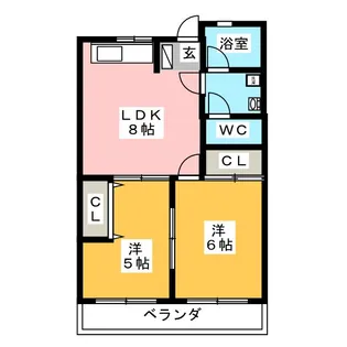 にしき今泉新町ハイツII【3階】の間取り