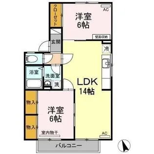 ハイドゥ伴 A棟【2階】の間取り