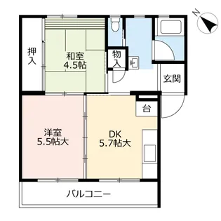 UR徳力【4階】の間取り