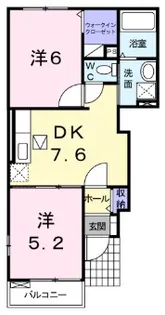 ラ・シルフィード B棟【1階】の間取り
