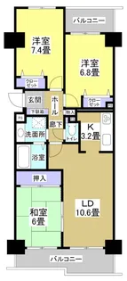 ジェイハイム東浜松(906)【9階】の間取り