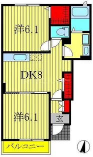 ウィステリア カクトII【1階】の間取り