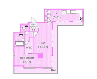 ディーグラフォート横浜クルージングタワー【18階】の間取り