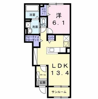 仮)古ケ崎2丁目アパートB【1階】の間取り