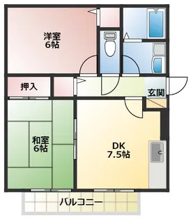 ウエストハイツ【1階】の間取り