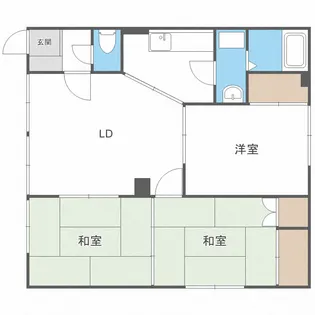 北郷1-3アパート【1階】の間取り