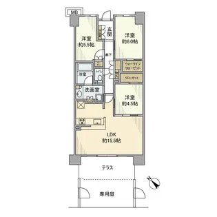 ルネ稲毛海岸グランマークス【1階】の間取り