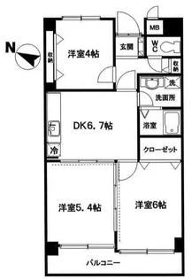 ライオンズシティ川口【10階】の間取り