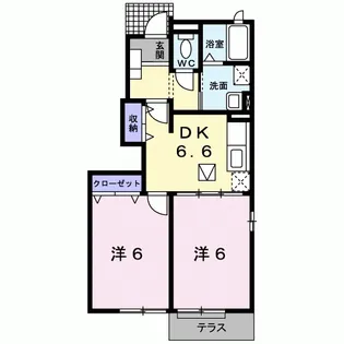 ミルローズ【1階】の間取り