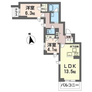 シャーメゾン アレグリア【1階】の間取り