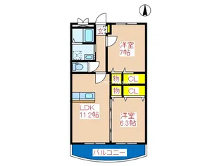 グリーンヒルズV【5階】の間取り