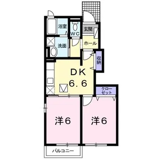 ア-ベイン浜田C【1階】の間取り